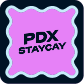 Winter Staycation square badge